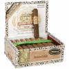 Open box of Arturo Fuente Rothschild Natural cigars handmade in the Dominican Republic with one standing upright.