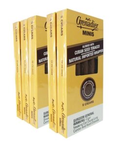 Five yellow packs of Antonio y Cleopatra Grenadier Minis cigars