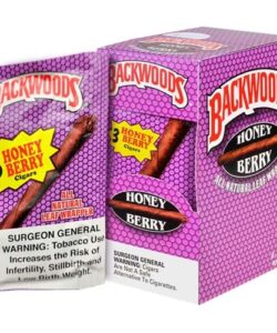 Backwoods Honey Berry cigars box and 5-pack pouch