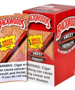 Backwoods Sweet Aromatic cigars 5-pack pouch and 8-pack display box containing 40 total cigars