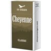 Pack of 20 Cheyenne Classic Filtered Cigars in olive green packaging with an eagle logo and mountain silhouette.