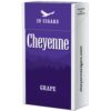 Purple pack of Cheyenne Grape Filtered Cigars displaying eagle logo, mountain graphic, and 20 cigars text.