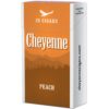 Pack of 20 Cheyenne Peach Filtered Cigars with an orange and brown mountain landscape design.