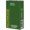 Green pack of Richwood Menthol 100s Filtered Cigars featuring yellow branding and white text.
