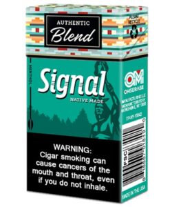 Pack of Signal Menthol Filtered Cigars with green packaging and Native Made authentic blend logo.