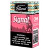 Pink pack of Signal Strawberry Filtered Cigars featuring Authentic Blend pattern and Native Made logo.