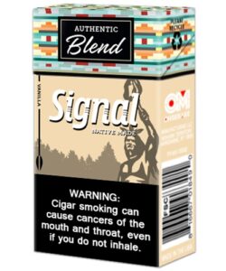 Signal Vanilla Filtered Cigars single pack with colorful geometric pattern top and authentic blend native design.
