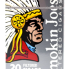Grey pack of 20 Smokin Joes Smooth Filtered Cigars featuring the Native American chief logo.