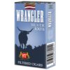 Light blue pack of Wrangler Silver 100s filtered cigars featuring a longhorn steer silhouette.