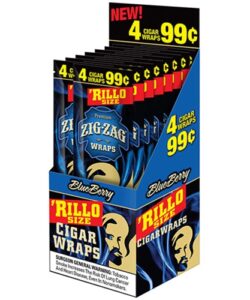Zig Zag Rillo Size Cigar Wraps - Blue