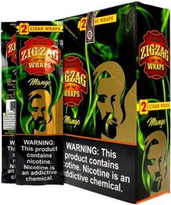 Zig-Zag Premium Mango Cigar Wraps pouch and display box