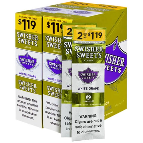 swisher_sweets_white_grape_cigarillos_box_of_60 Swisher Sweets White Grape Cigarillos, box of 30 foil pouches of 2