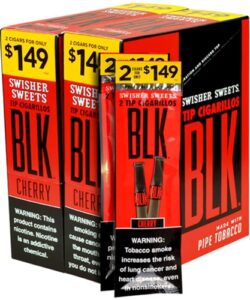 Swisher Sweets BLK Tip Cigarillos Cherry