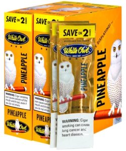 White Owl Pineapple Cigarillos, box of 30 foil pouches of 2
