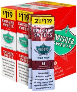 Swisher Sweets Wild Rush Cigarillos, box of 30 foil pouches of 2