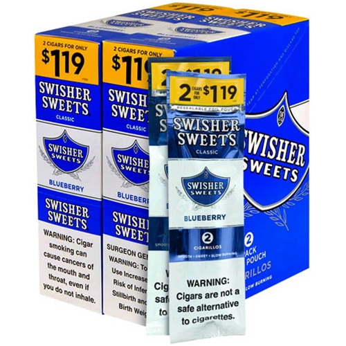 swisher_sweets_blueberry_cigarillos_box_of_60 Swisher Sweets Blueberry Cigarillos, box of 30 foil pouches of 2