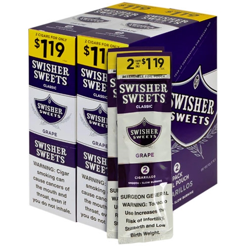 swisher_sweets_grape_cigarillos_box_of_60 Swisher Sweets Grape Cigarillos, box of 30 foil pouches of 2