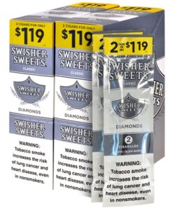 Swisher Sweets Diamonds Cigarillos, box of 30 foil pouches of 2
