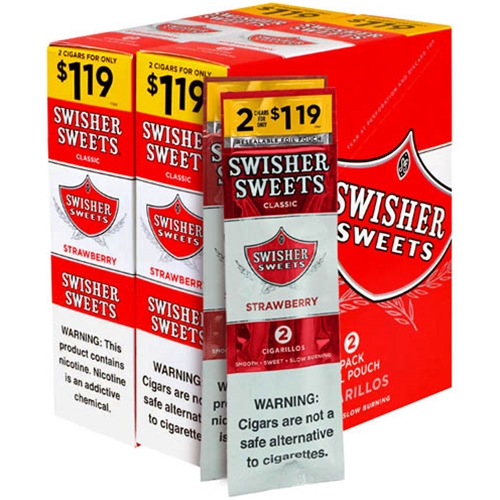 swisher_sweets_strawberry_cigarillos_box_of_60 Swisher Sweets Strawberry Cigarillos, box of 30 foil pouches of 2
