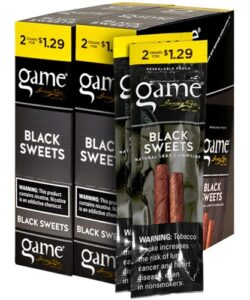 Game Black Sweets Cigarillos, box of 30 foil pouches of 2