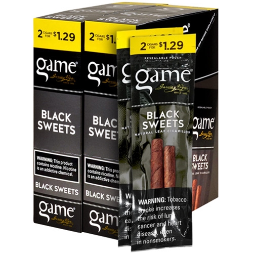 game_black_sweets_cigarillos_box_of_60 Game Black Sweets Cigarillos, box of 30 foil pouches of 2