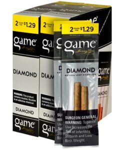 Game Diamond Cigarillos, box of 30 foil pouches of 2