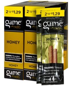 Game Honey Cigarillos, box of 30 foil pouches of 2