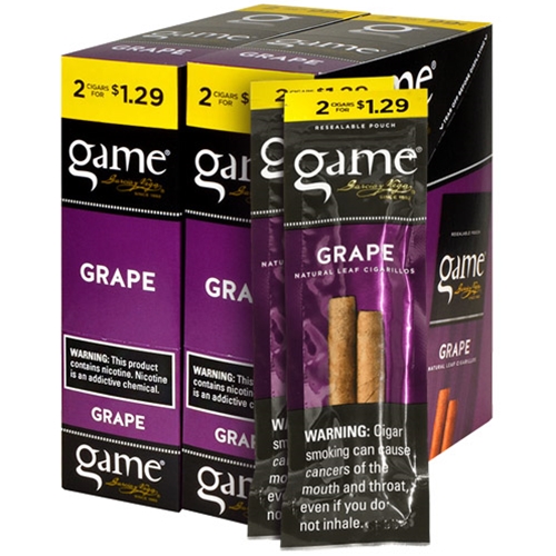 game_grape_cigarillos_box_of_60 Game Grape Cigarillos, box of 30 foil pouches of 2