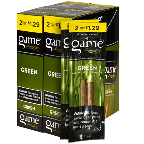 game_green_cigarillos_box_of_60 Game Green Cigarillos, box of 30 foil pouches of 2