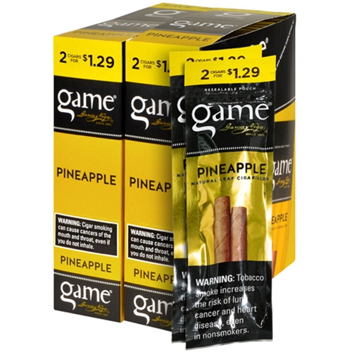 game_pineapple_cigarillos_box_of_60 Game Pineapple Cigarillos, box of 30 foil pouches of 2