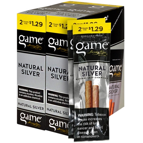 game_natural_silver_cigarillos_box_of_60 Game Natural Silver Cigarillos, box of 30 foil pouches of 2