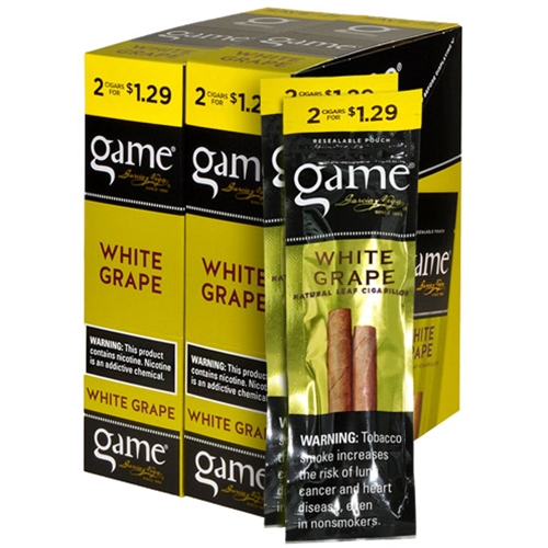 game_white_grape_cigarillos_box_of_60 Game White Grape Cigarillos, box of 30 foil pouches of 2