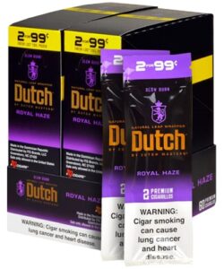 Dutch Masters Royal Haze Fusion Cigarillos, box of 30 foil pouches of 2