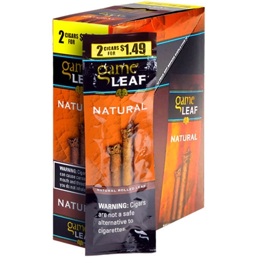 game_leaf_natural_cigarillos_box_of_30 Game Leaf Natural Cigarillos, box of 15 foil pouches of 2