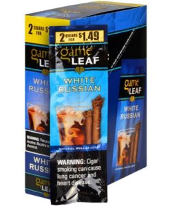 Game Leaf White Russian Cigarillos, box of 15 foil pouches of 2