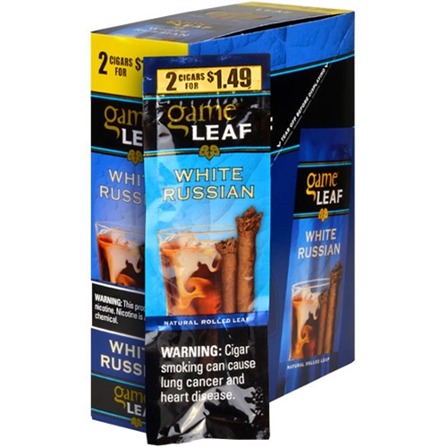 game_leaf_white_russian_cigarillos_box_of_30 Game Leaf White Russian Cigarillos, box of 15 foil pouches of 2
