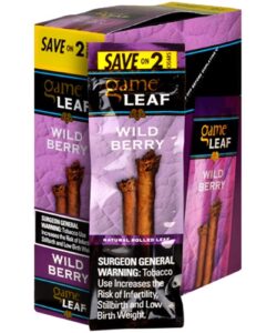 Game Leaf Wild Berry Cigarillos, box of 15 foil pouches of 2