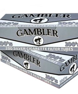 Gambler Silver cigarette filter tubes, 200-count box