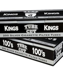 Gambler Tube Cut Silver cigarette filter tubes, 200-count box