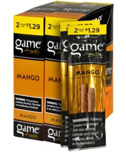 Game Mango Cigarillos, box of 30 foil pouches of 2