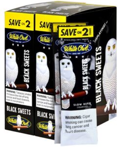 White Owl Black Sweet Cigarillos, box of 30 foil pouches of 2