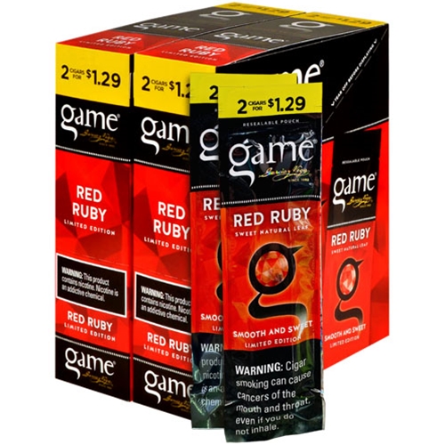 game_red_ruby_cigarillos_box_of_60 Game Red Ruby Cigarillos, box of 30 foil pouches of 2