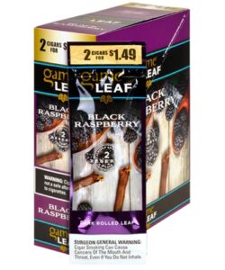 Game Leaf Black Raspberry Cigarillos, box of 15 foil pouches of 2