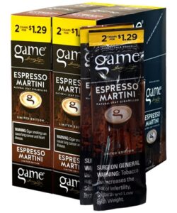 Game Espresso Martini Cigarillos, box of 30 foil pouches of 2