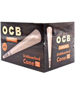 OCB Virgin Unbleached Cones, 1 1/4, 32 Packs of 12