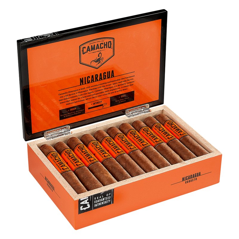 camacho-nicaragua-robusto-cigars-bdm-pm-1000 Camacho Nicaragua Robusto cigars, box of 20