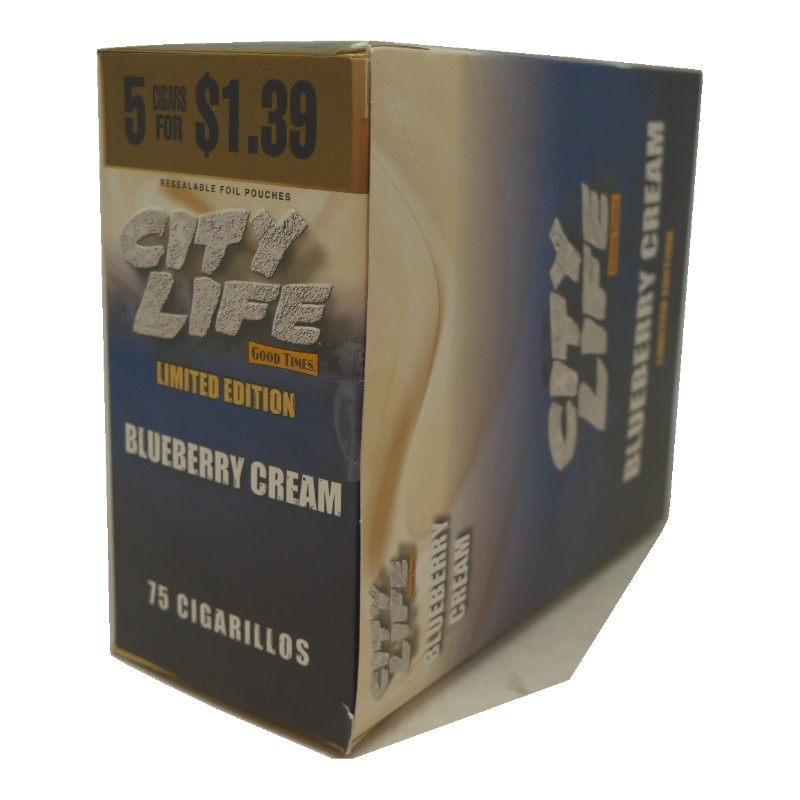 City Life Blueberry Cream Cigarillos City Life Blueberry Cream cigarillos box