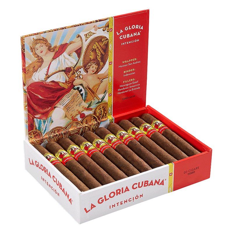 la-gloria-cubana-intencion-gran-robusto-cigars-lin-pm-1003-open La Gloria Cubana Intencion Gran Robusto cigars, box of 20