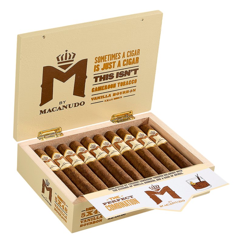 m-by-macanudo-vanilla-bourbon-robusto-cigars-me2-pm-1000 M by Macanudo Vanilla Bourbon Robusto cigars, box of 20