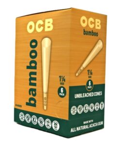 OCB Bamboo Unbleached Cones, 1 1/4, 24 Packs of 6